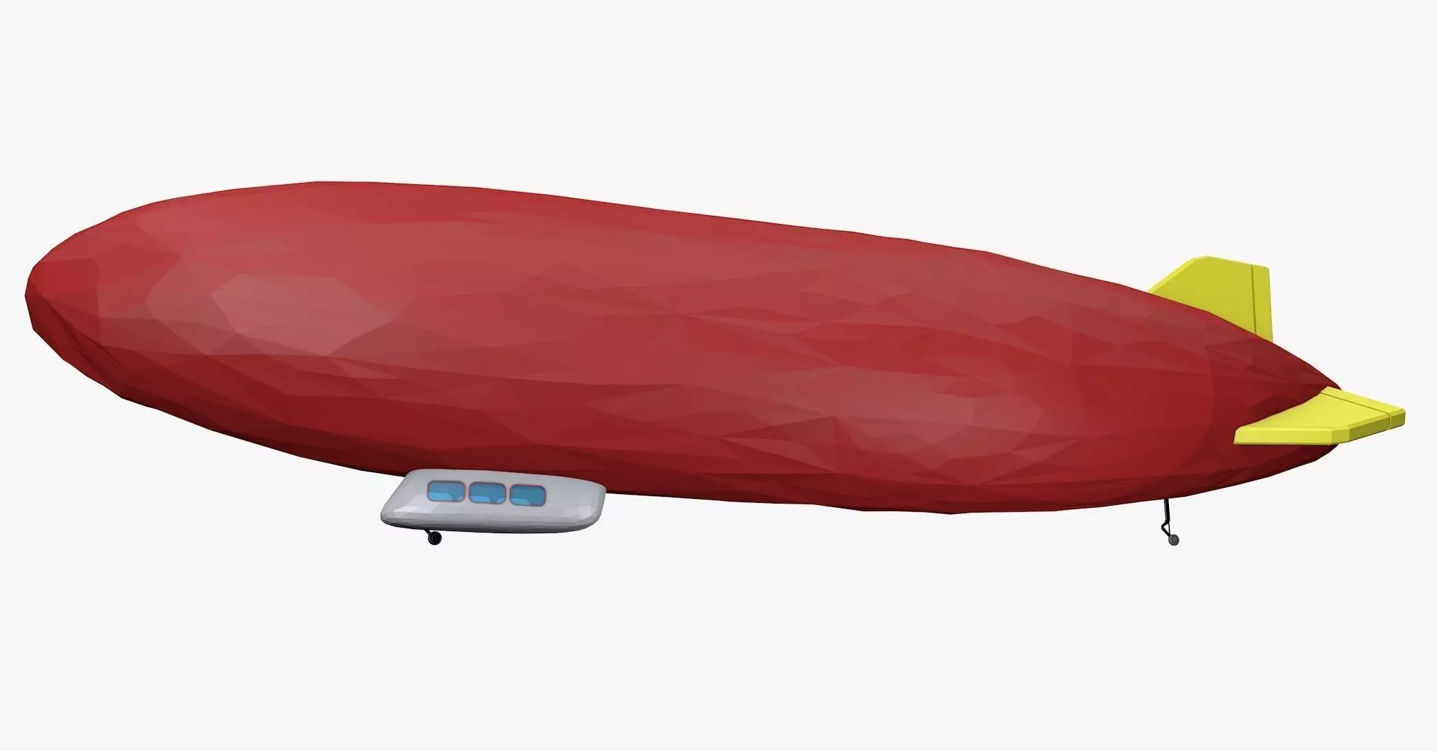 Zeppelin Low Poly airship Low-poly 3D model_0