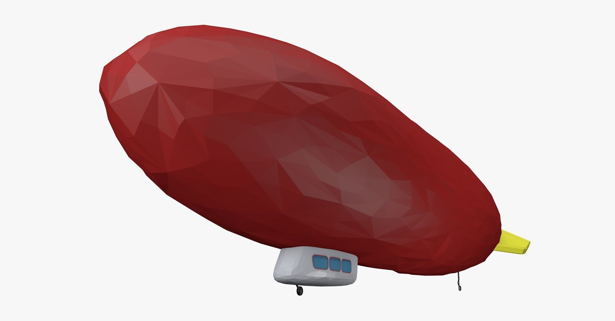 Zeppelin Low Poly airship Low-poly 3D model_1