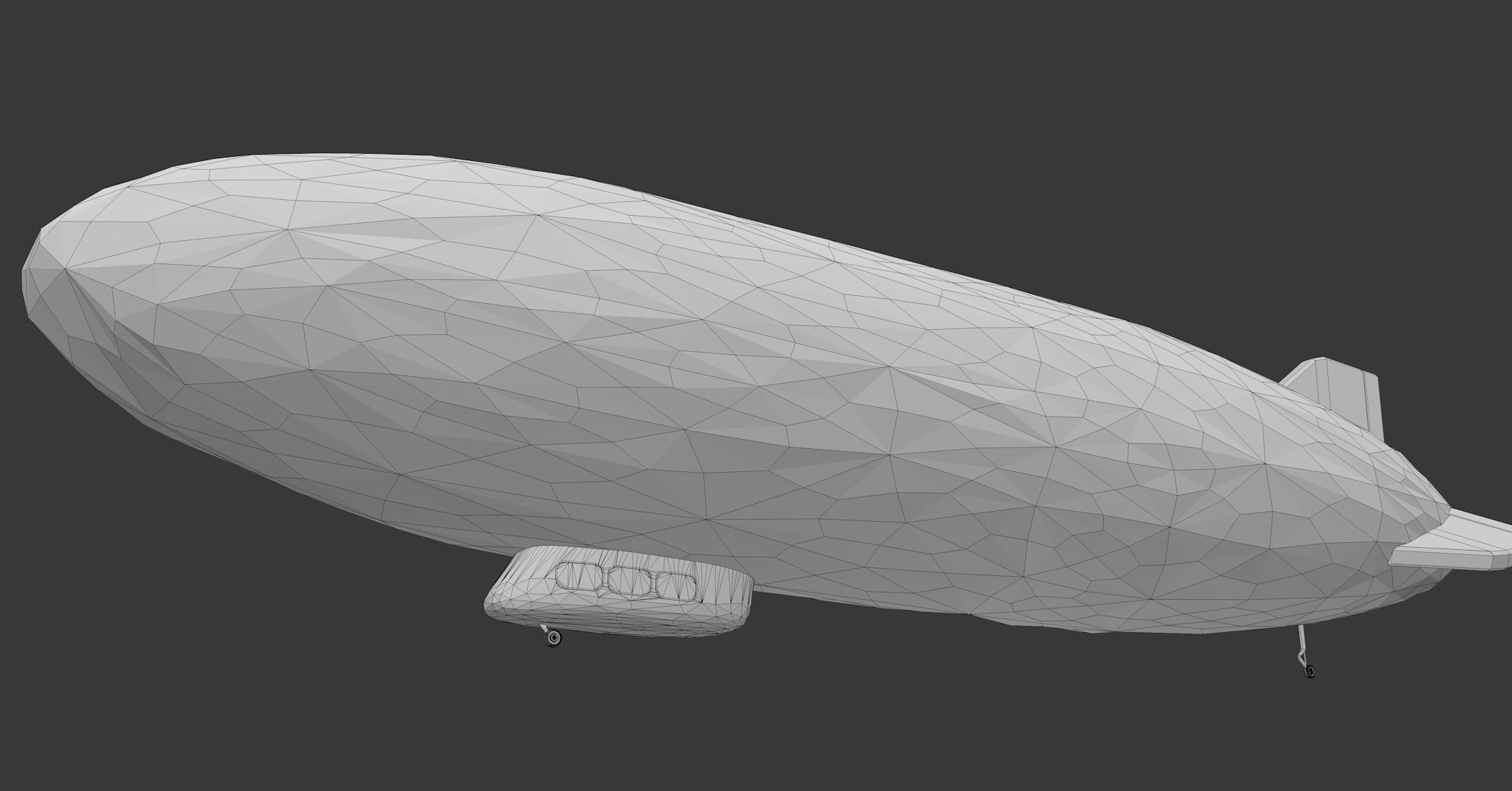 Zeppelin Low Poly airship Low-poly 3D model_9