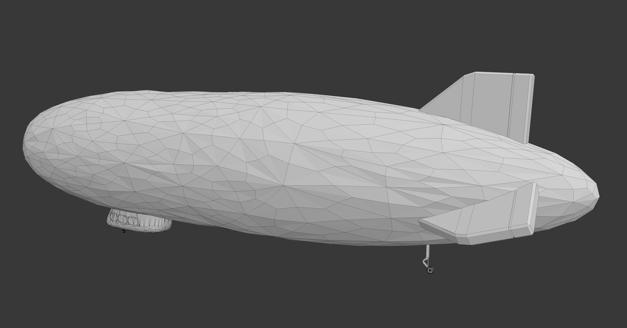 Zeppelin Low Poly airship Low-poly 3D model_8