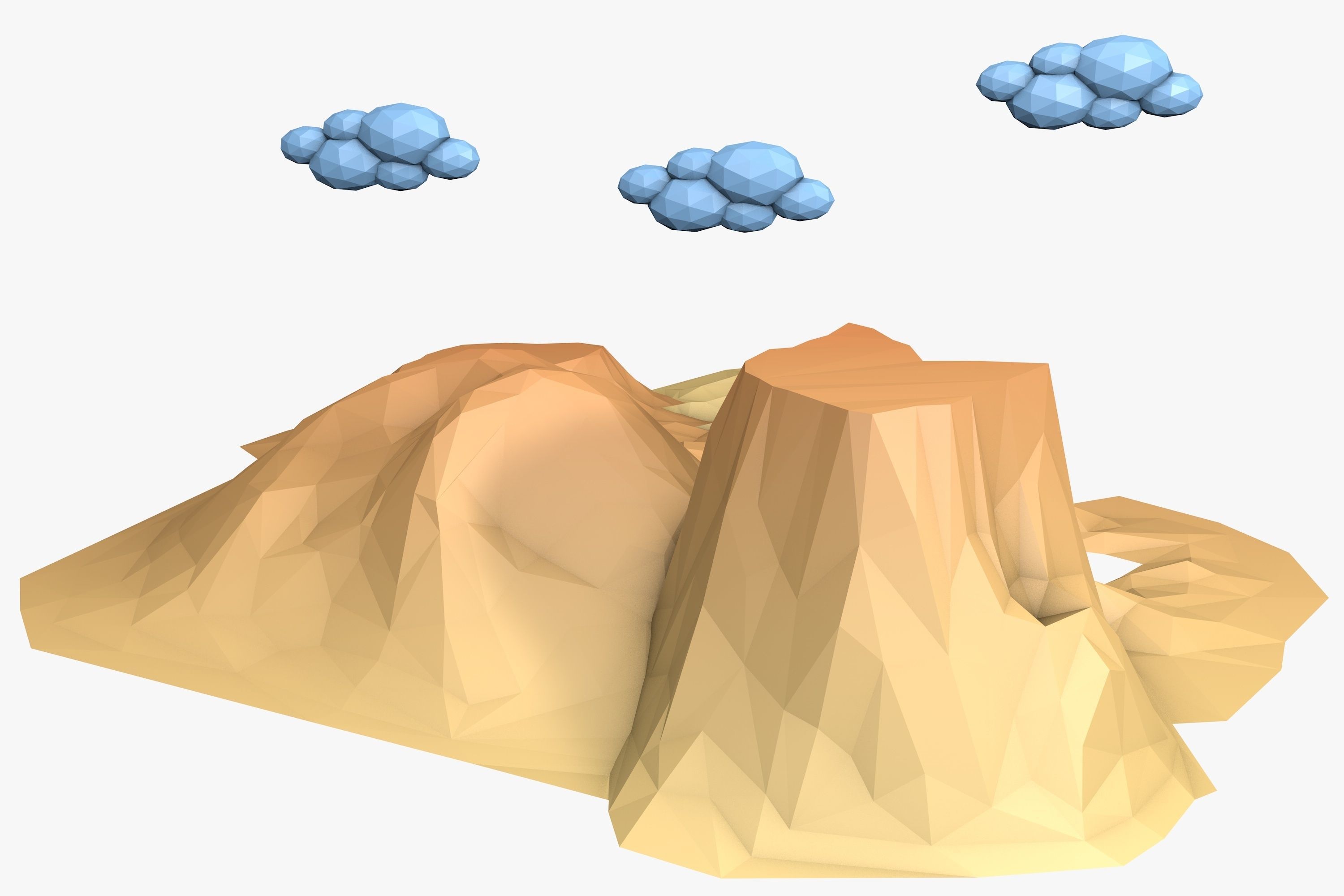 Landscape Low Poly volcano Low-poly 3D model_5