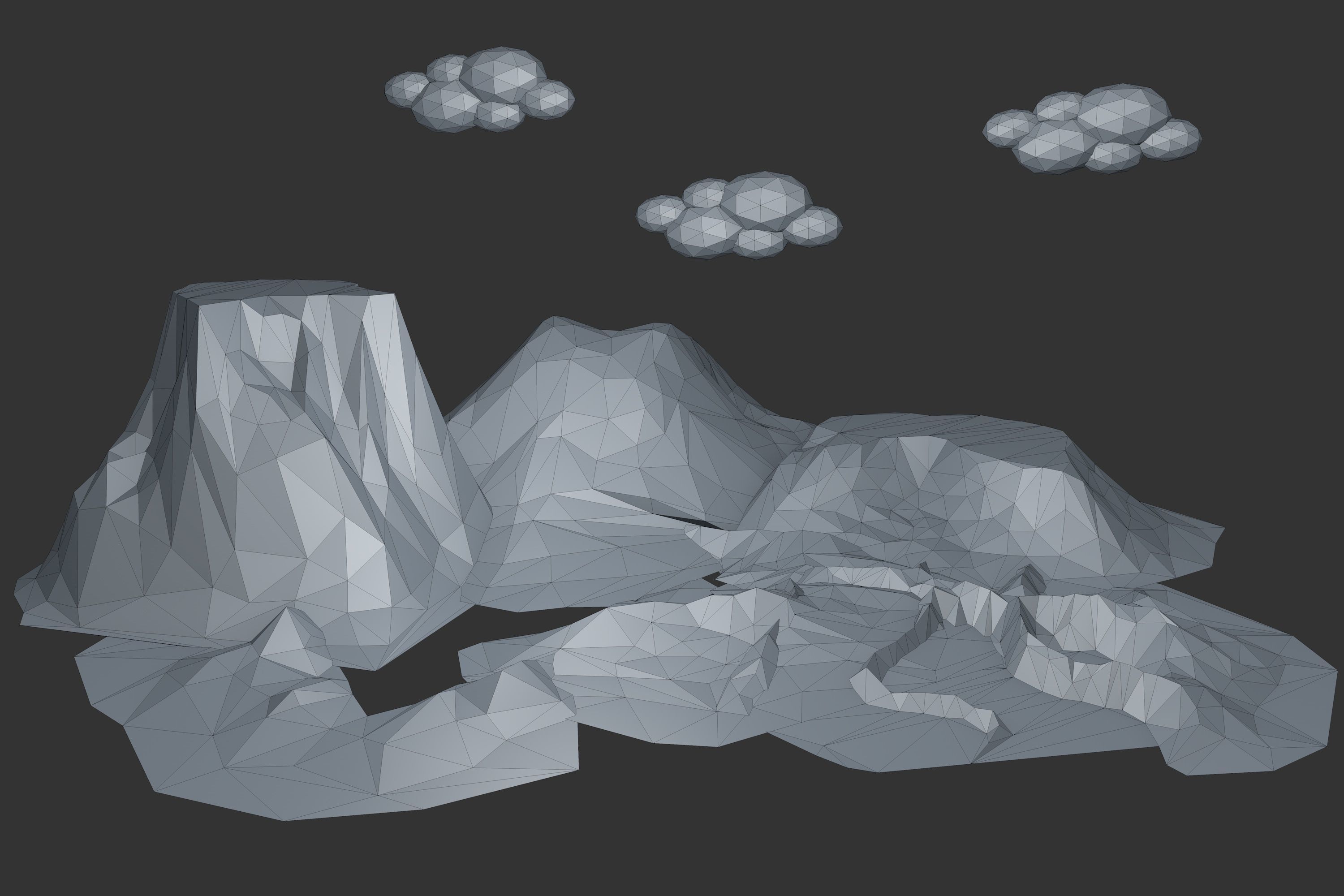 Landscape Low Poly volcano Low-poly 3D model_8