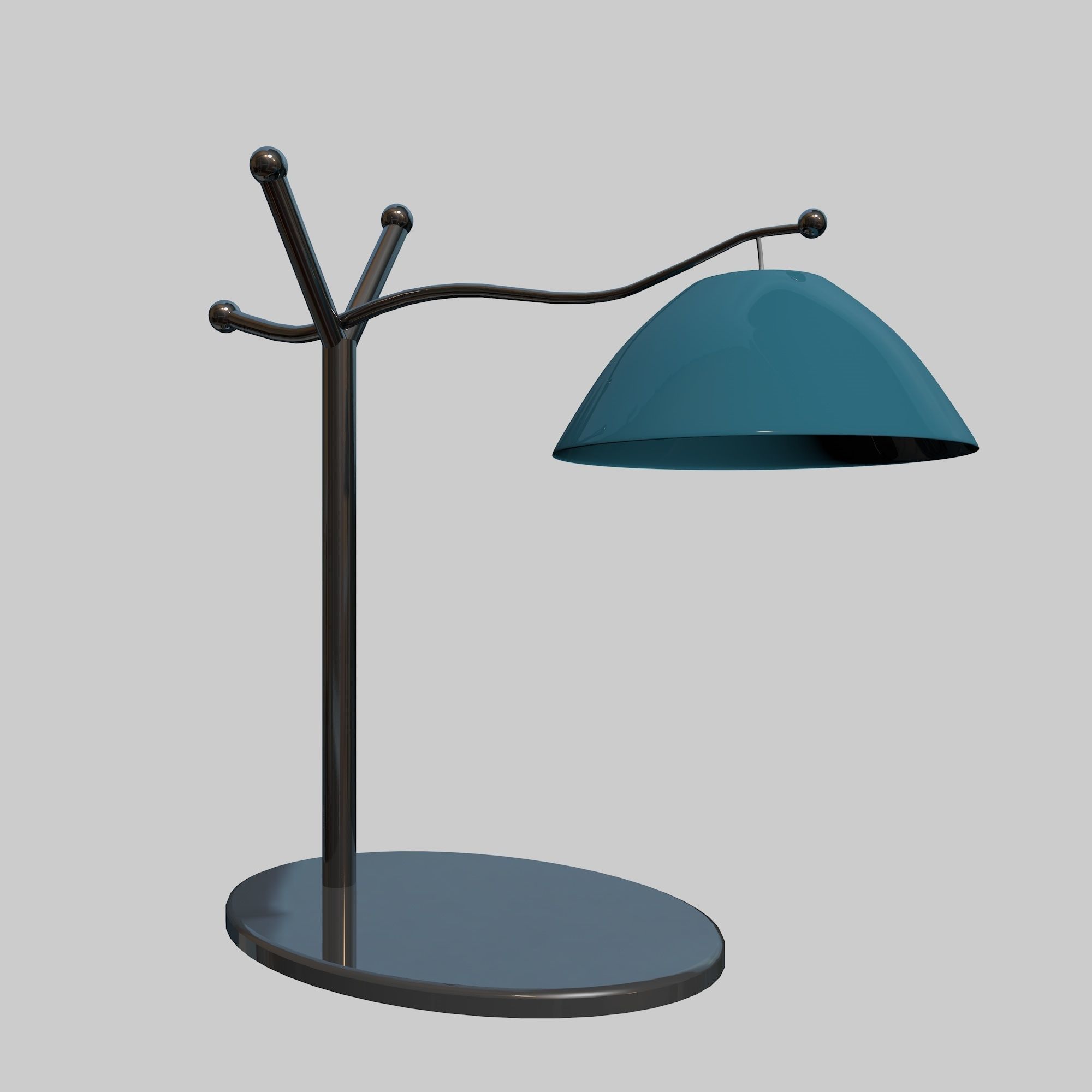 Lamp 3D Model table with shade 3D model_1
