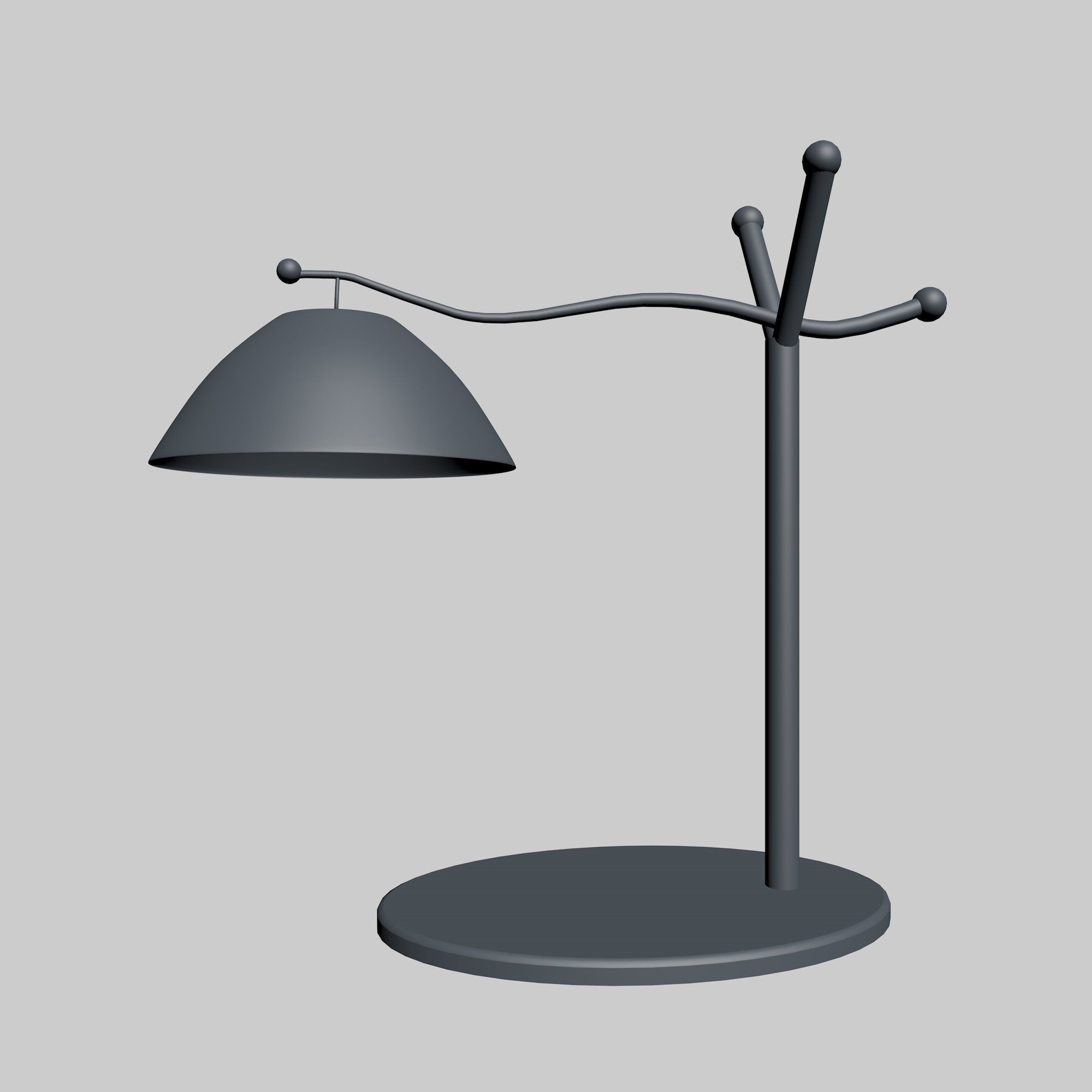 Lamp 3D Model table with shade 3D model_7