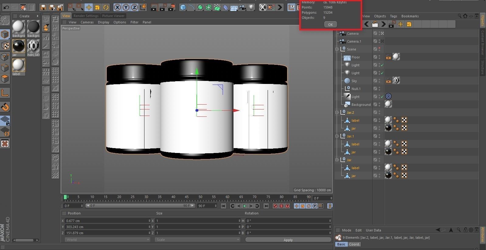 Jar 3D Model three empty jars 3D model_4