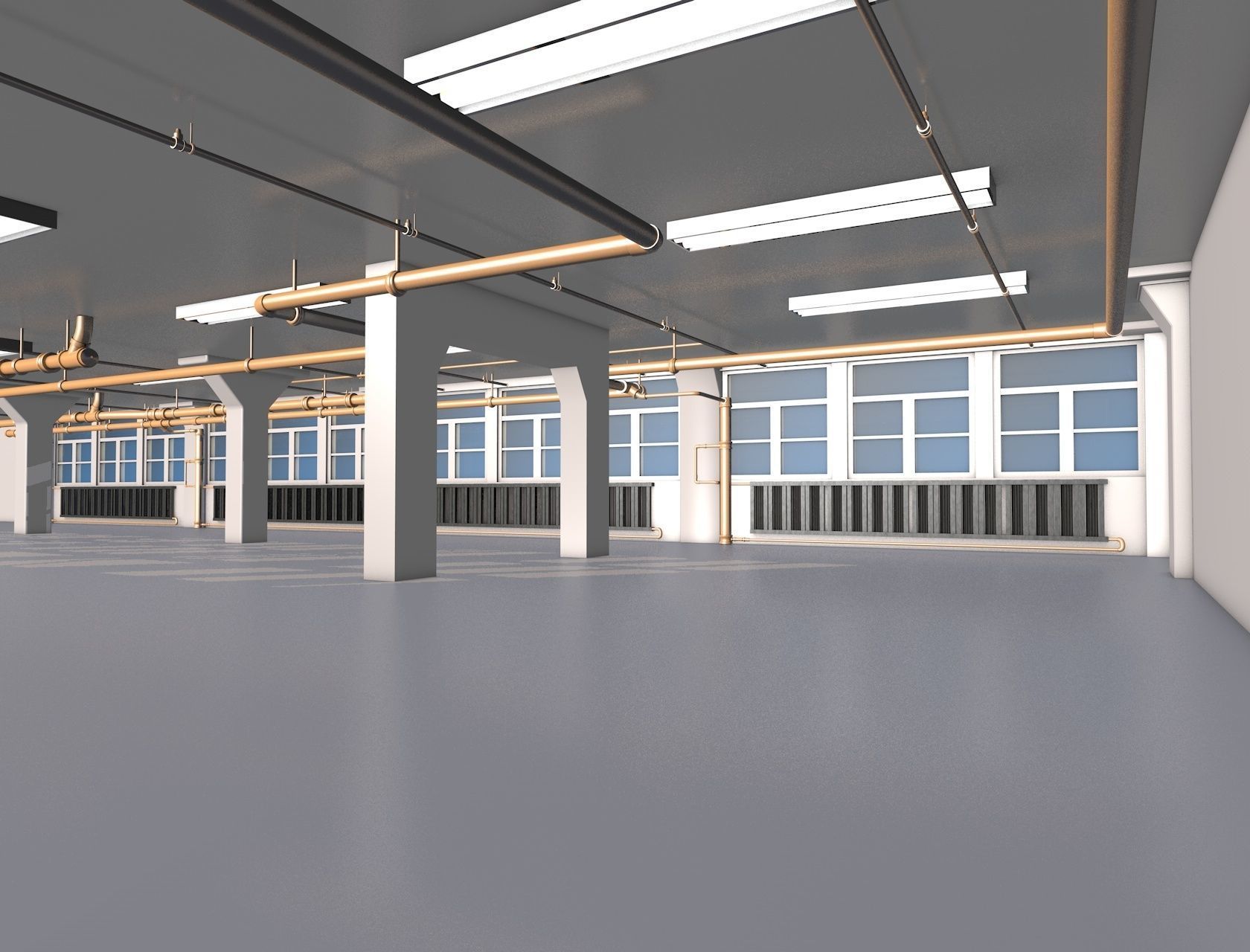 3D Industrial Interior 3D model_3