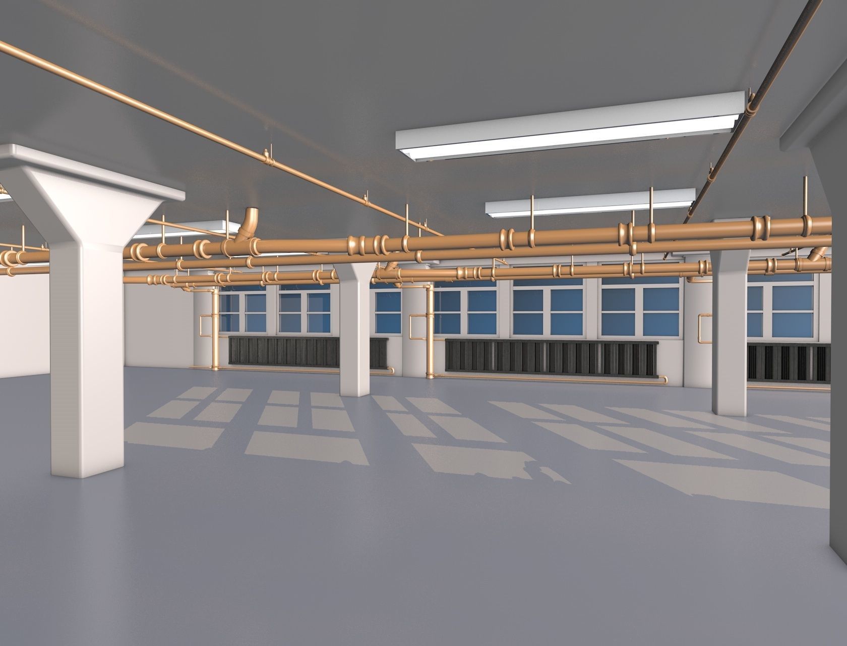 3D Industrial Interior 3D model_2