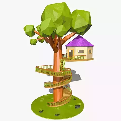 Cartoon Tree House 3D model