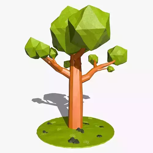 Cartoon Tree Low Poly
