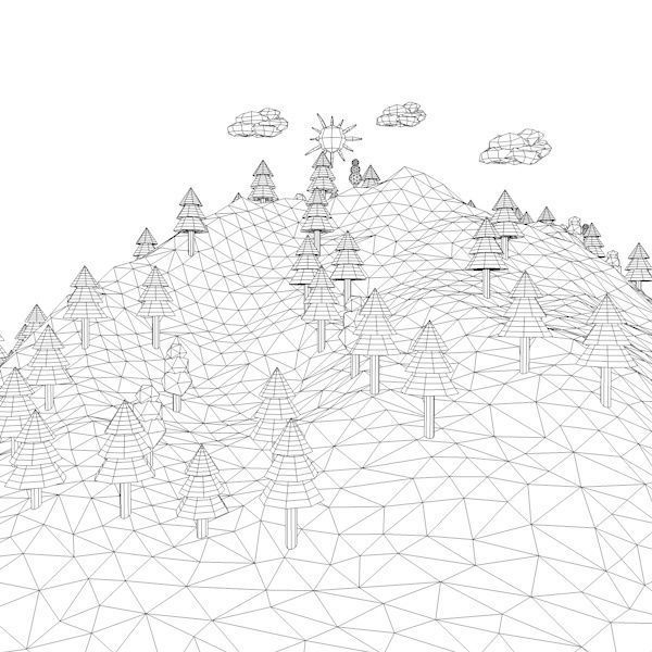 Cartoon Landscape 3D model_9