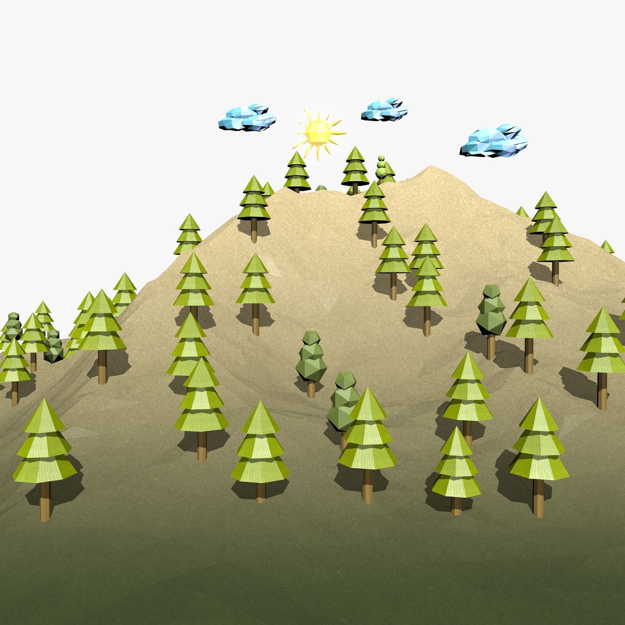 Cartoon Landscape 3D model_4