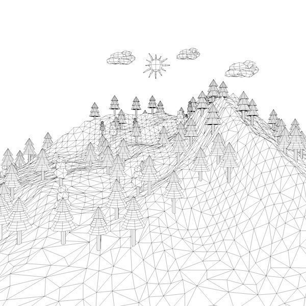 Cartoon Landscape 3D model_8