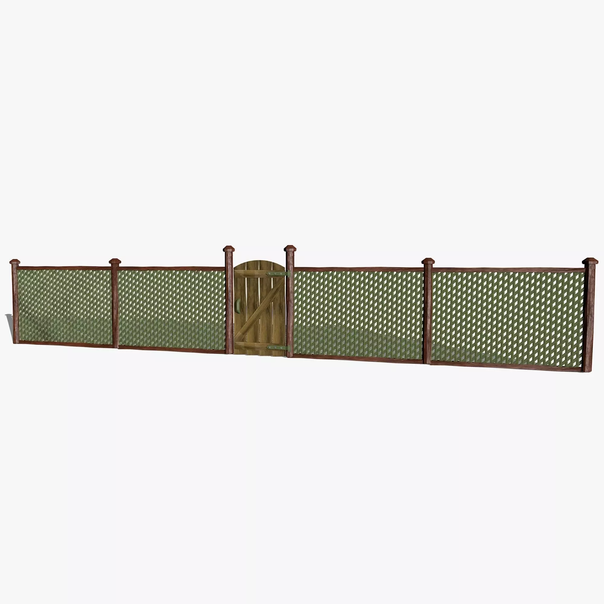 Wooden Fence 3D model_0