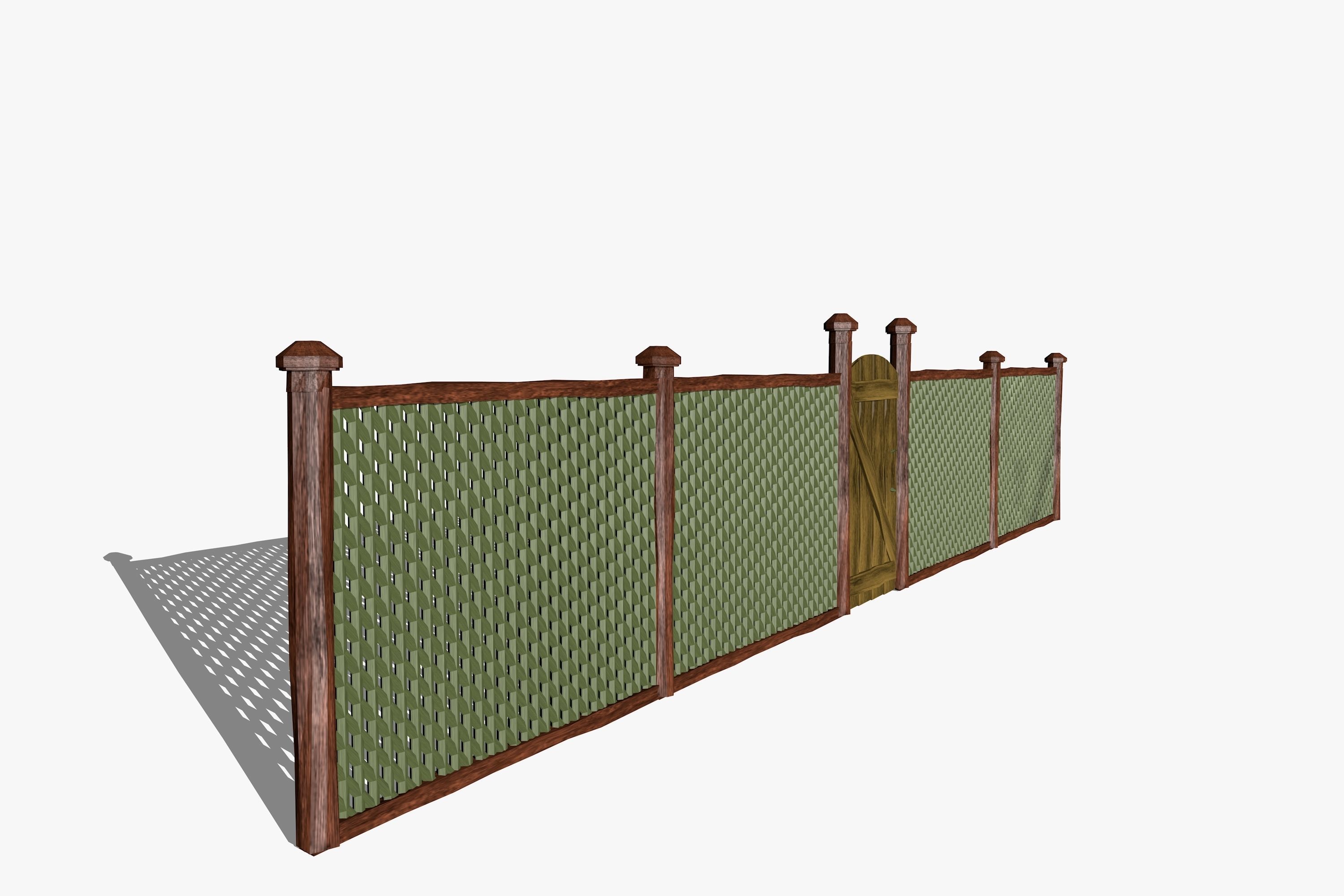 Wooden Fence 3D model_4