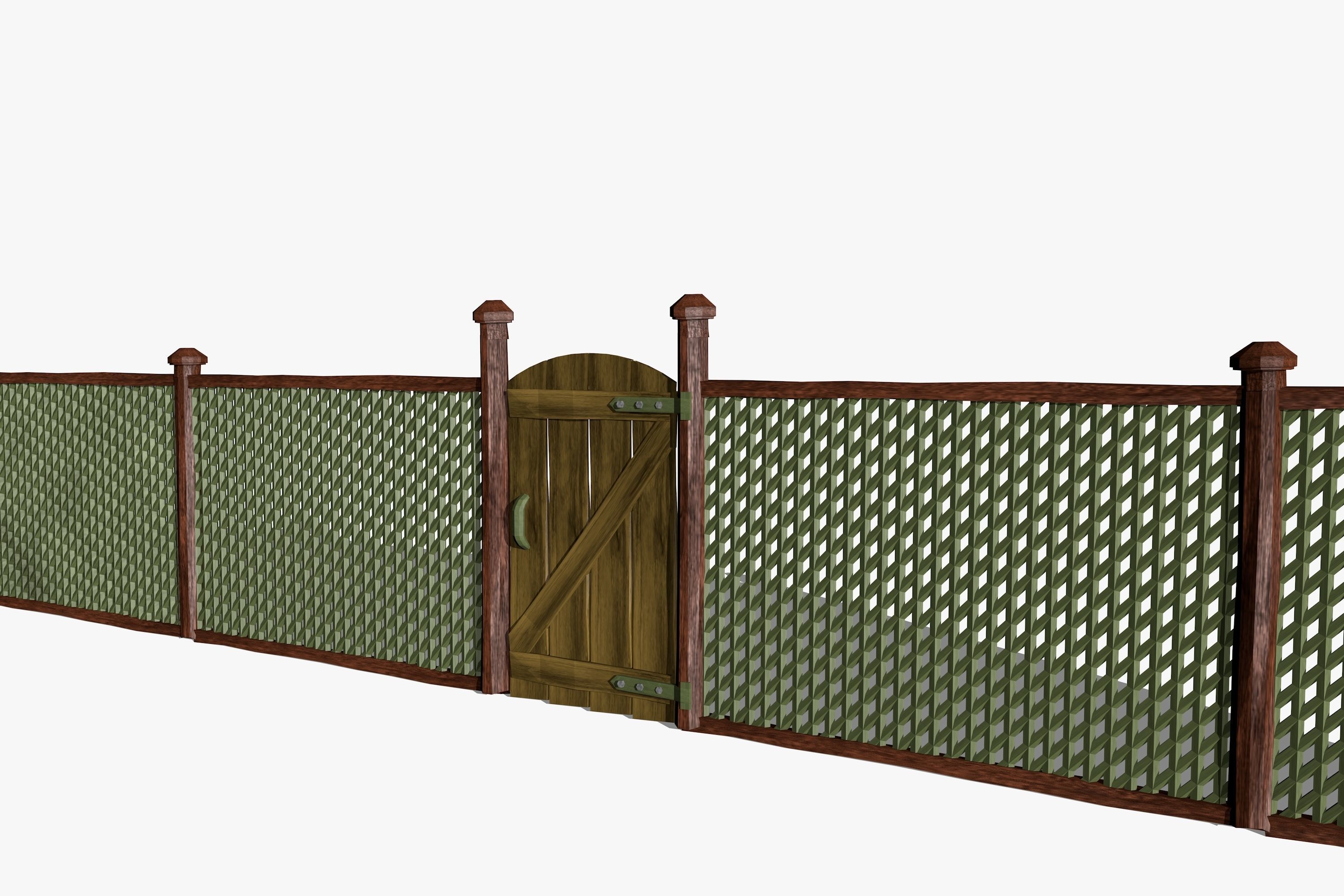Wooden Fence 3D model_1