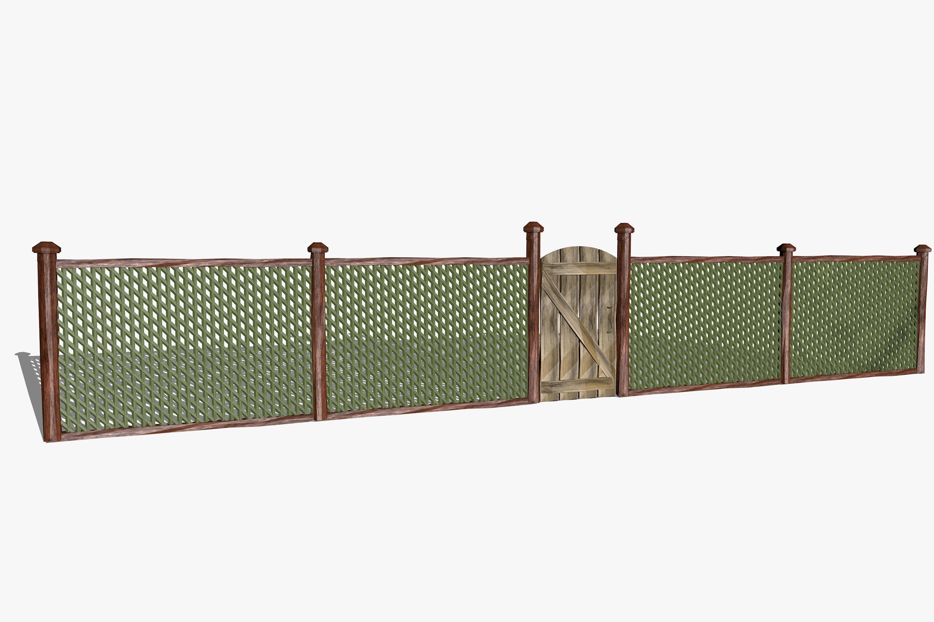 Wooden Fence 3D model_5