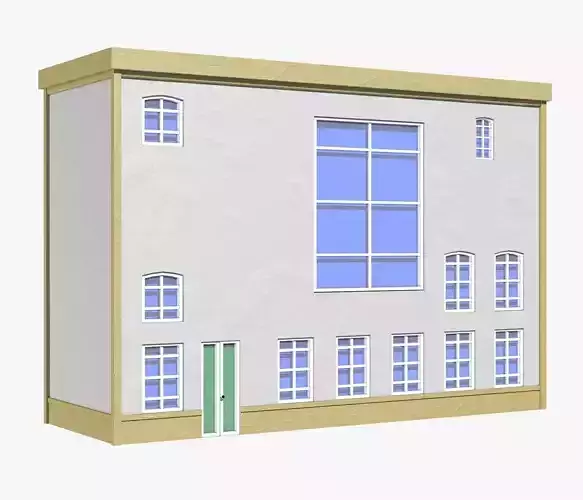 Building house with windows and doors 3D model