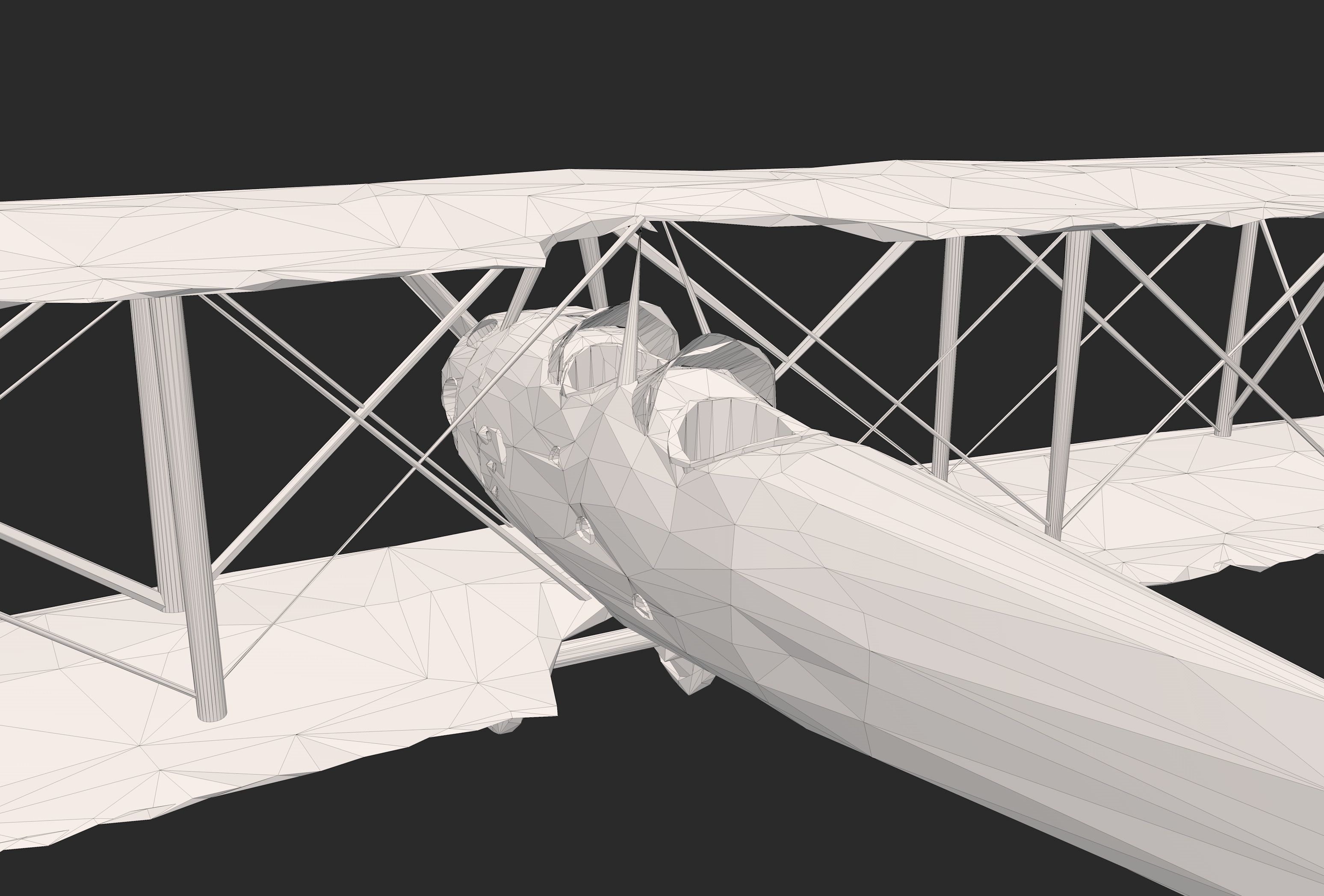 Biplane Low Poly 3D model_4