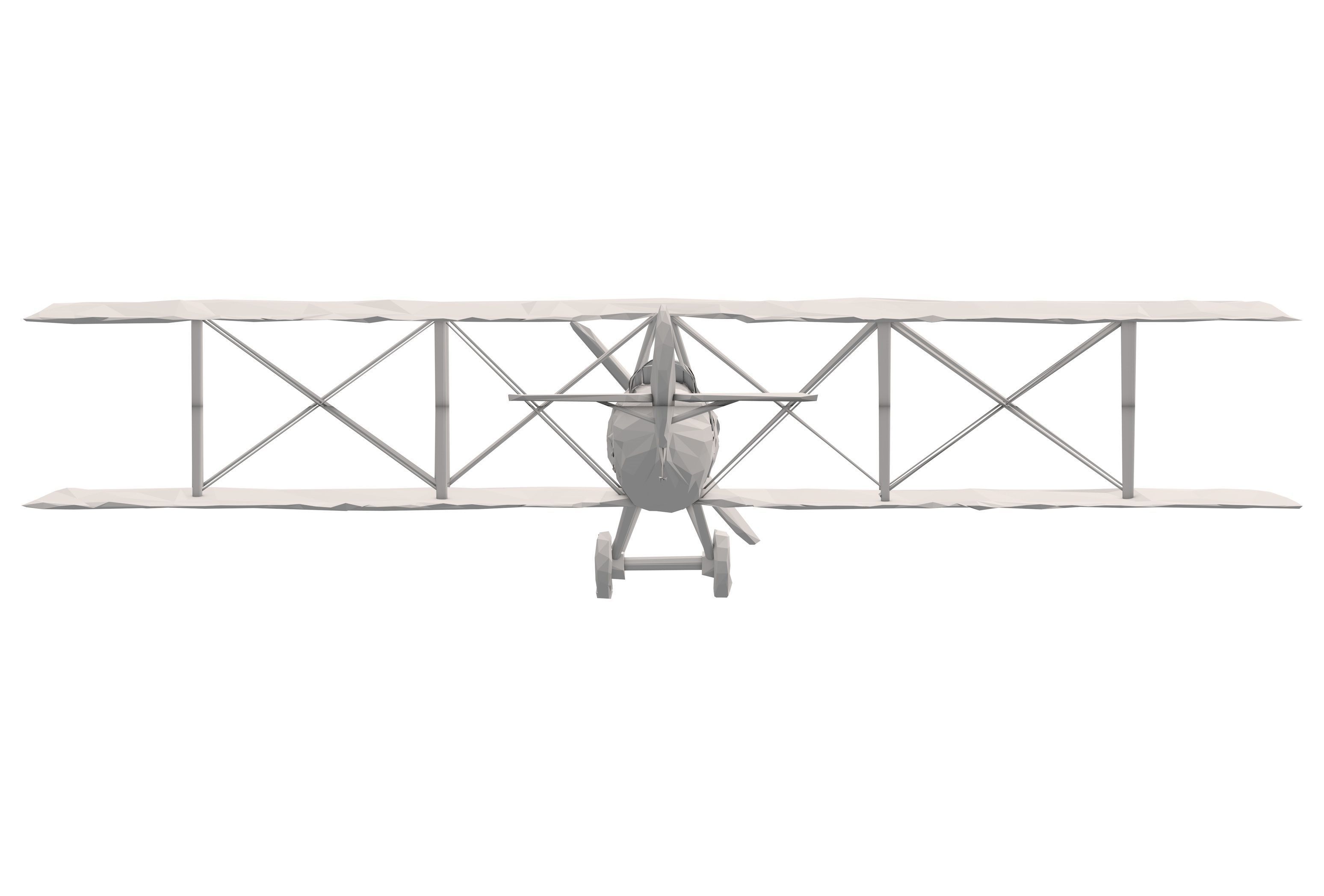 Biplane Low Poly 3D model_14