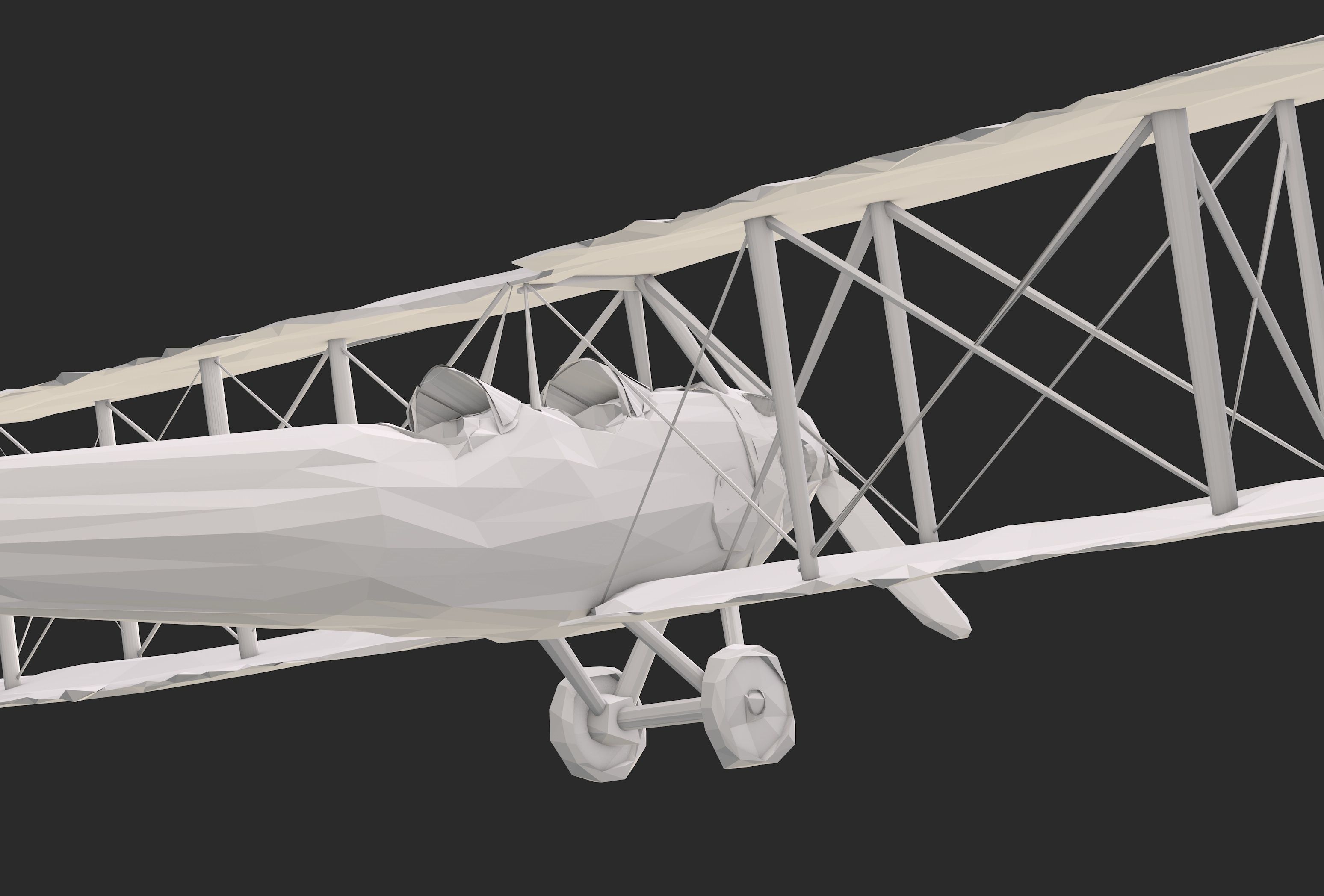 Biplane Low Poly 3D model_8