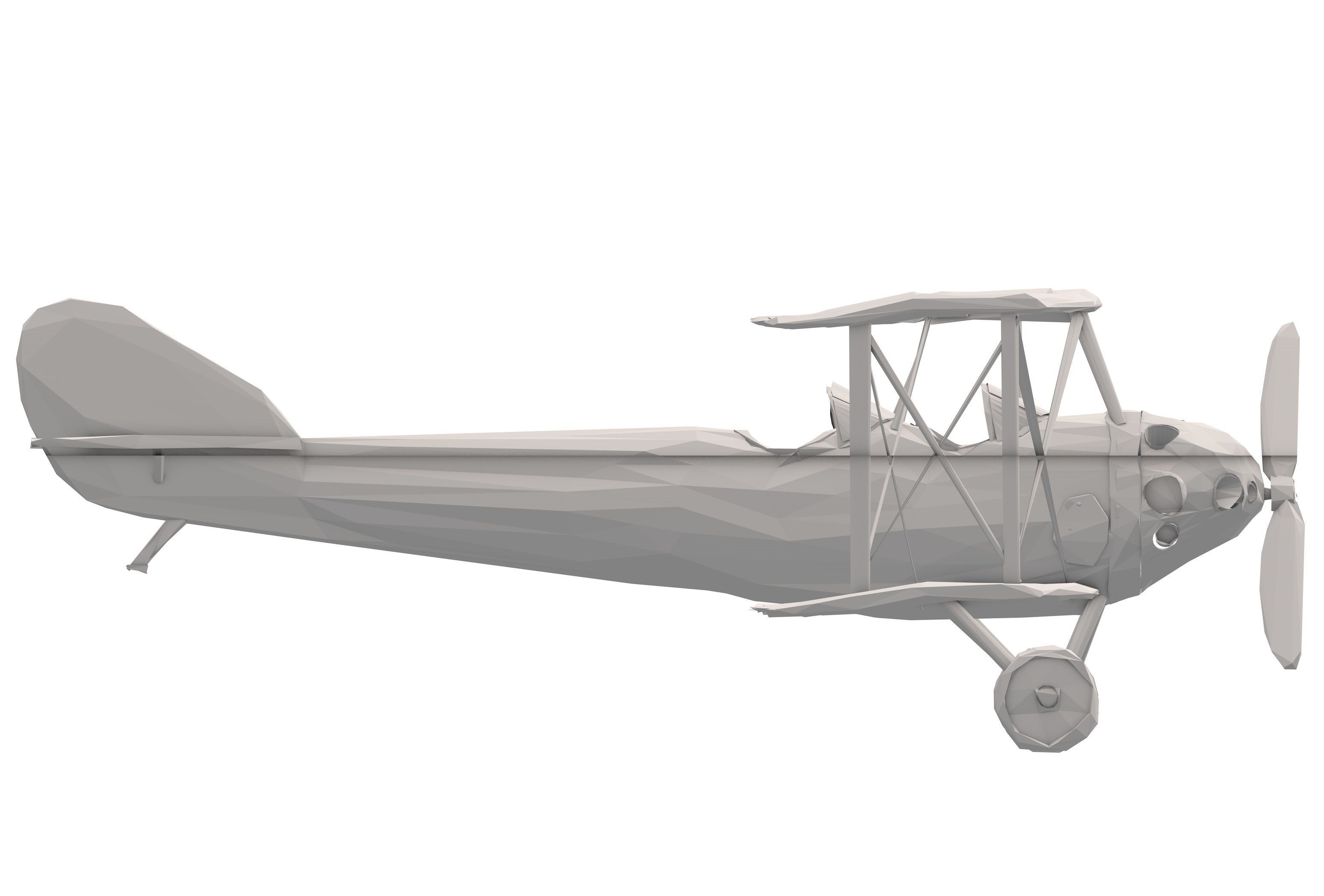 Biplane Low Poly 3D model_13