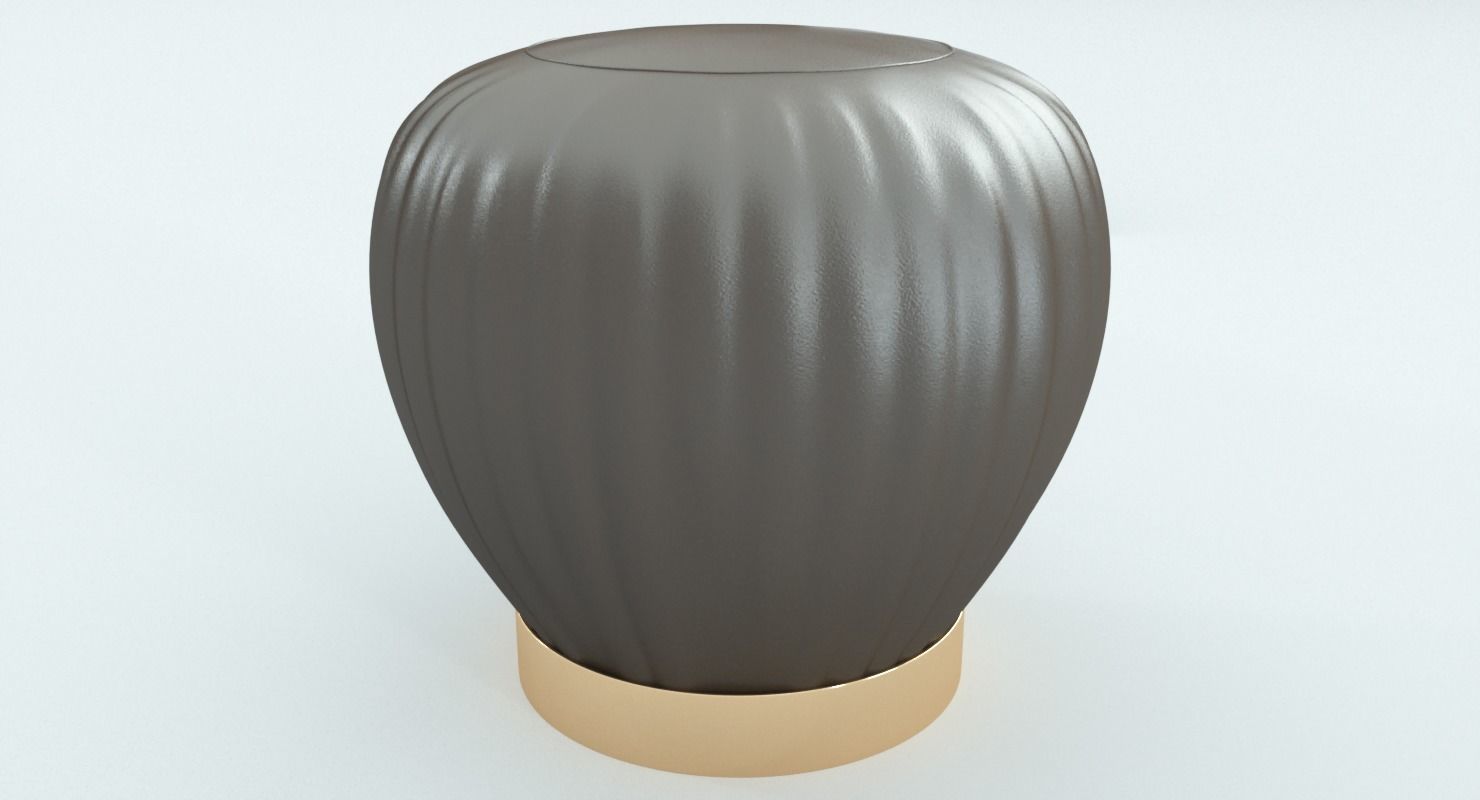 Leather Brown Ottoman-Stool 3D model_6