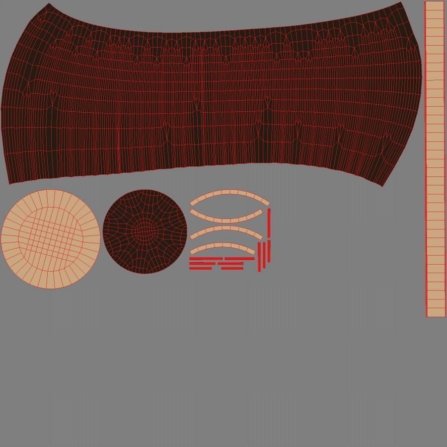 Leather Brown Ottoman-Stool 3D model_11