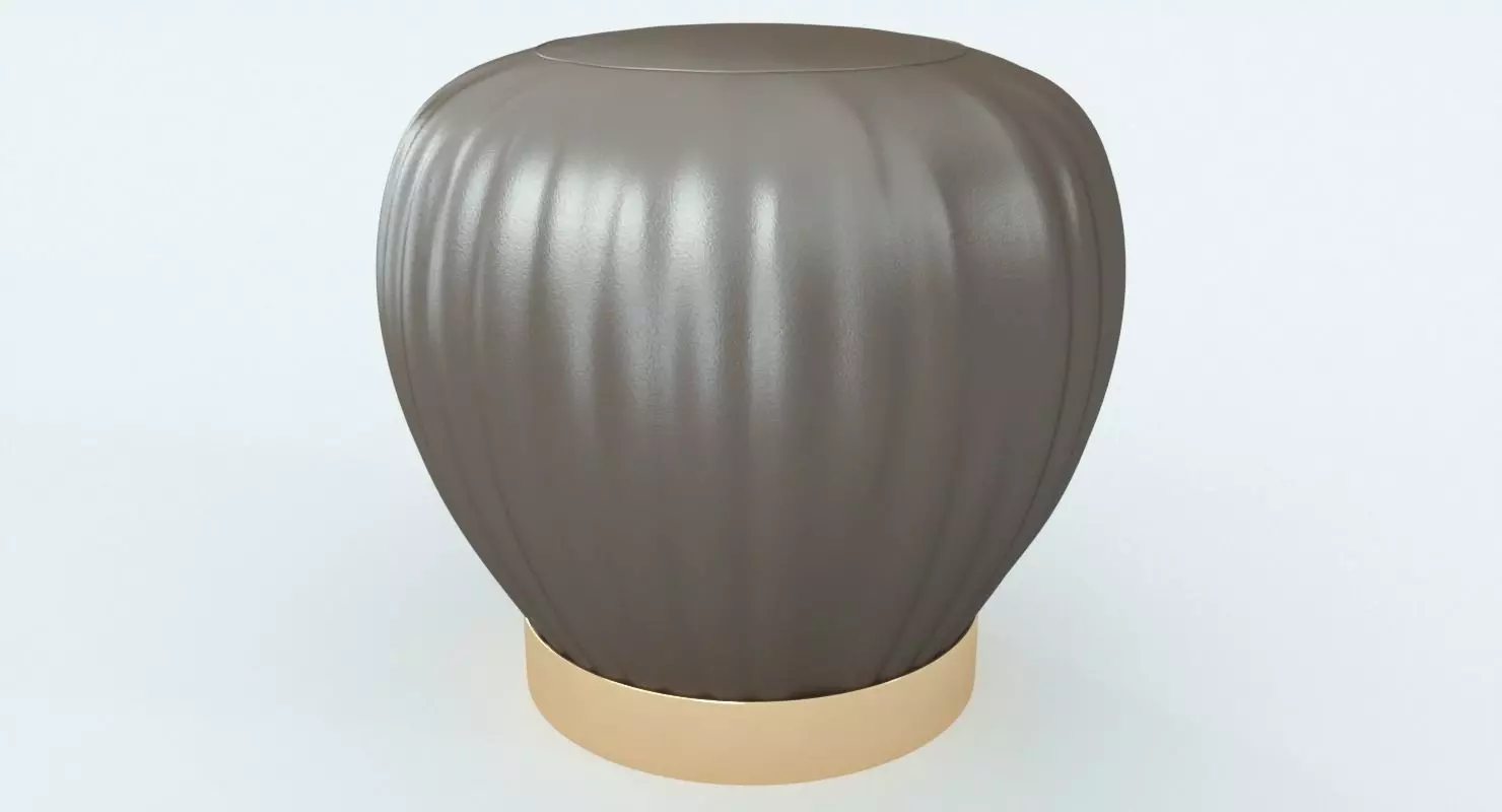 Leather Brown Ottoman-Stool 3D model_0
