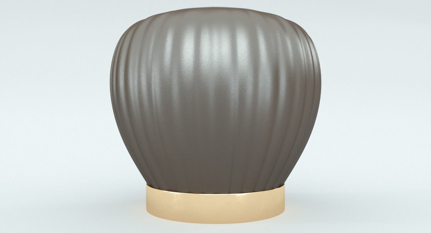 Leather Brown Ottoman-Stool 3D model_3