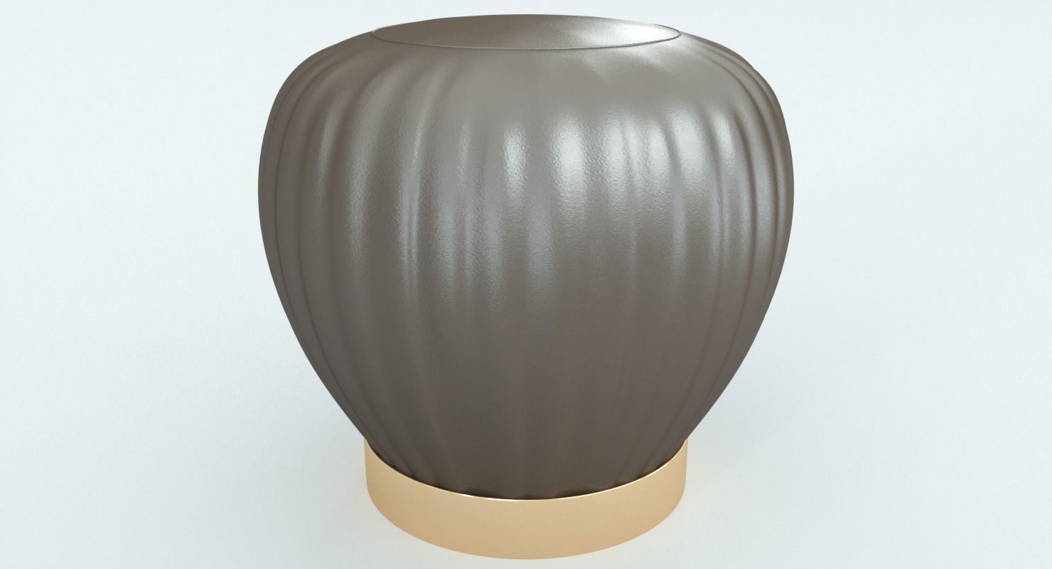 Leather Brown Ottoman-Stool 3D model_4