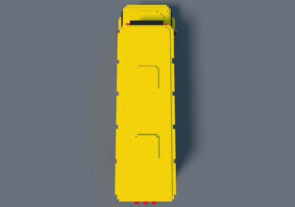 School bus Voxel Low-poly 3D model_7
