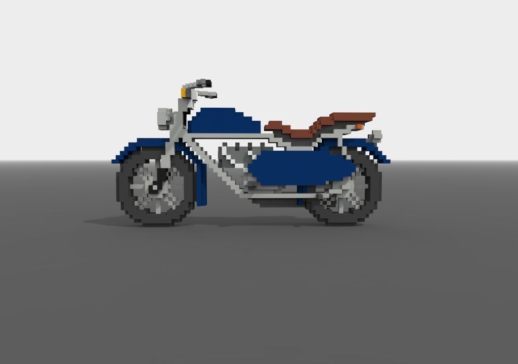 Motorcycle Voxel Low-poly 3D model_2