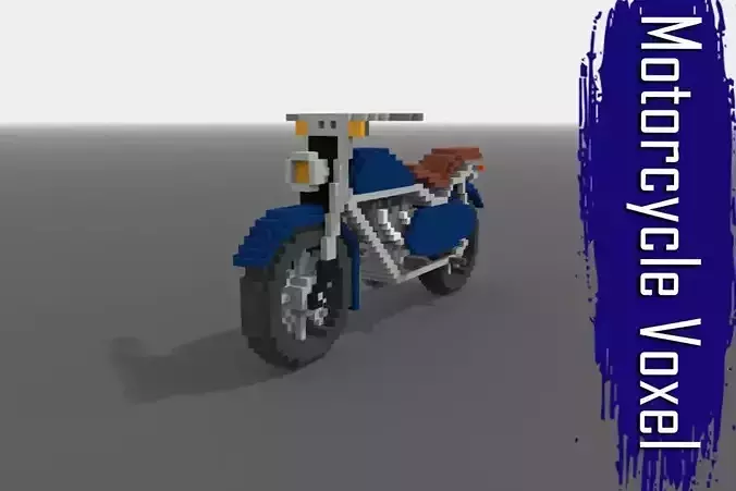 Motorcycle Voxel Low-poly 3D model