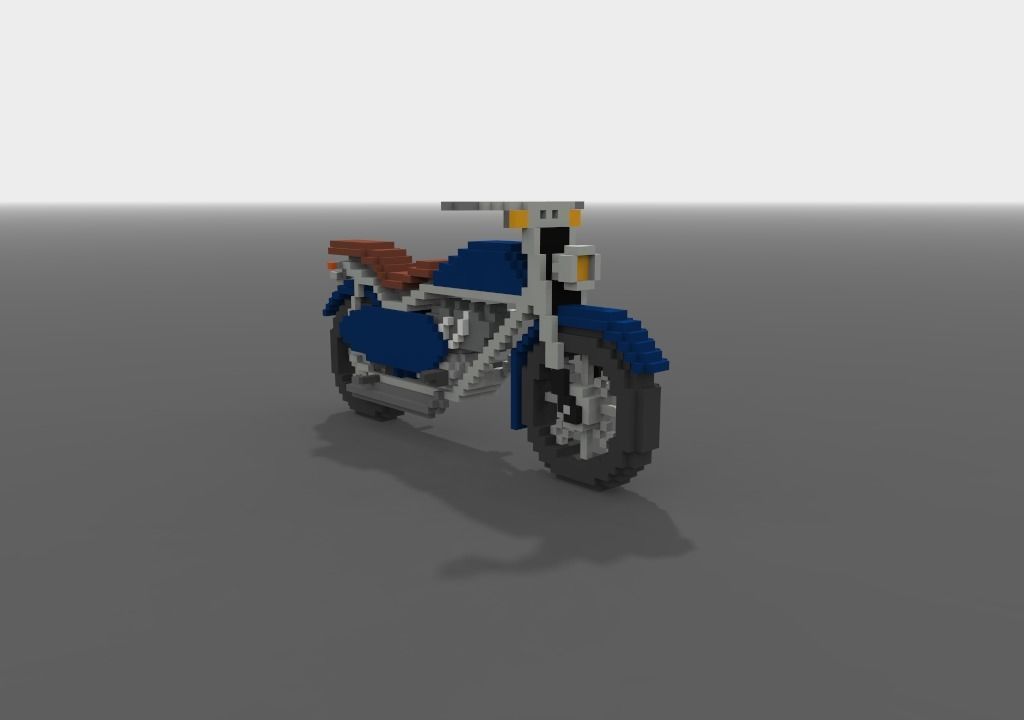 Motorcycle Voxel Low-poly 3D model_5