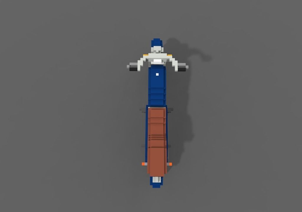 Motorcycle Voxel Low-poly 3D model_7