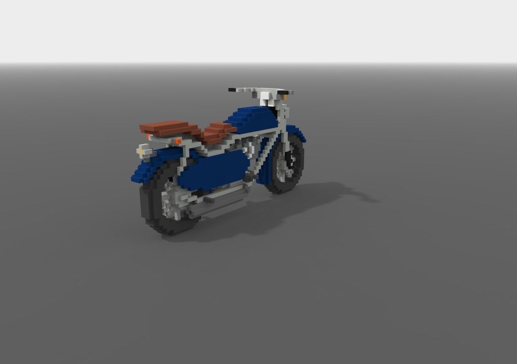 Motorcycle Voxel Low-poly 3D model_4