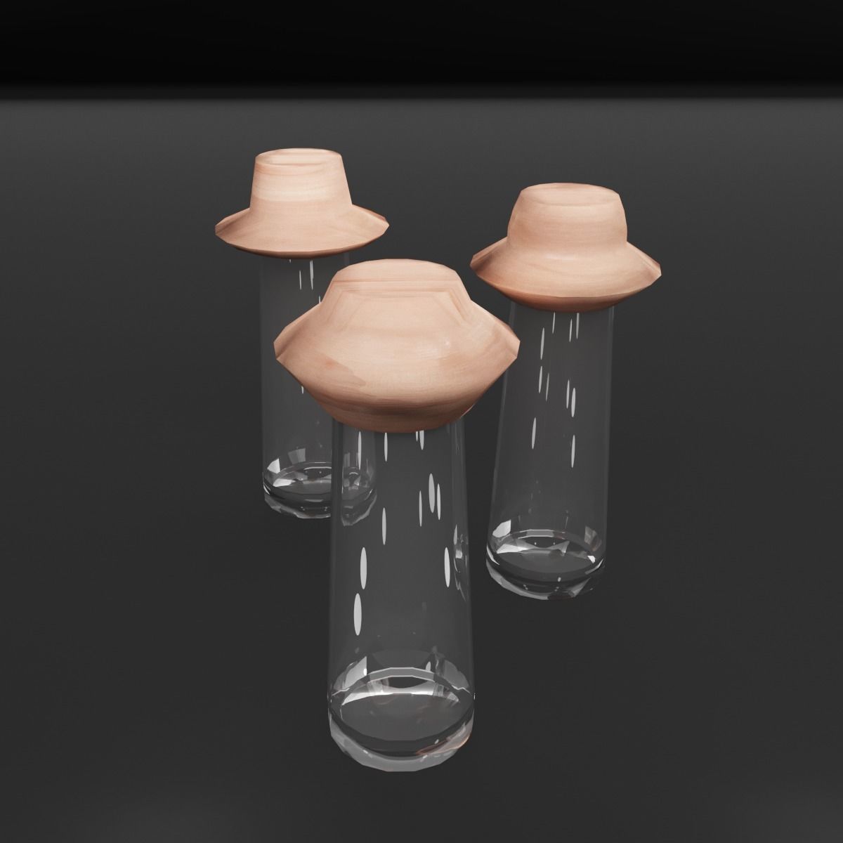 Salt and Pepper Glass Shaker Low-poly 3D model_6