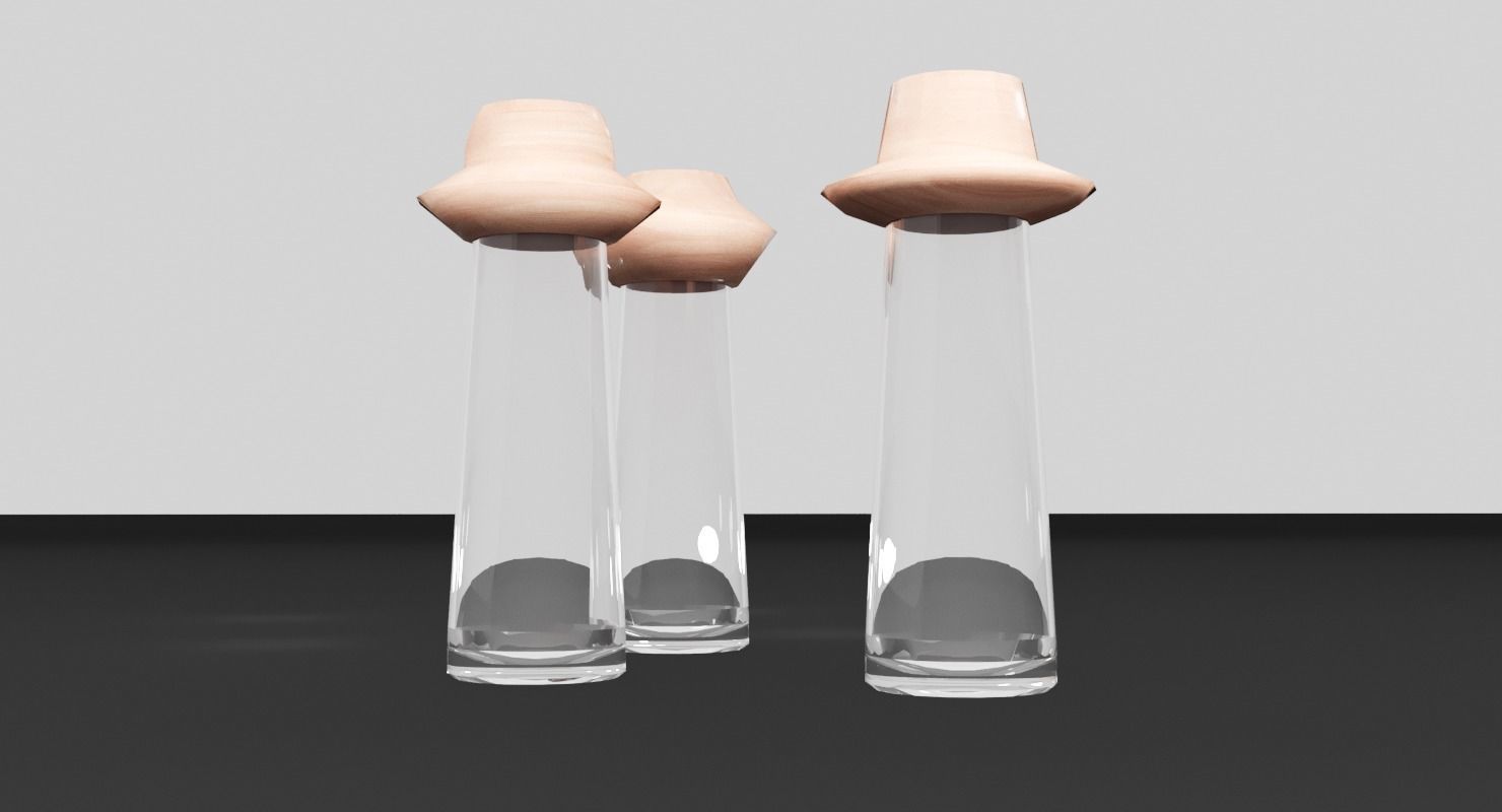 Salt and Pepper Glass Shaker Low-poly 3D model_5