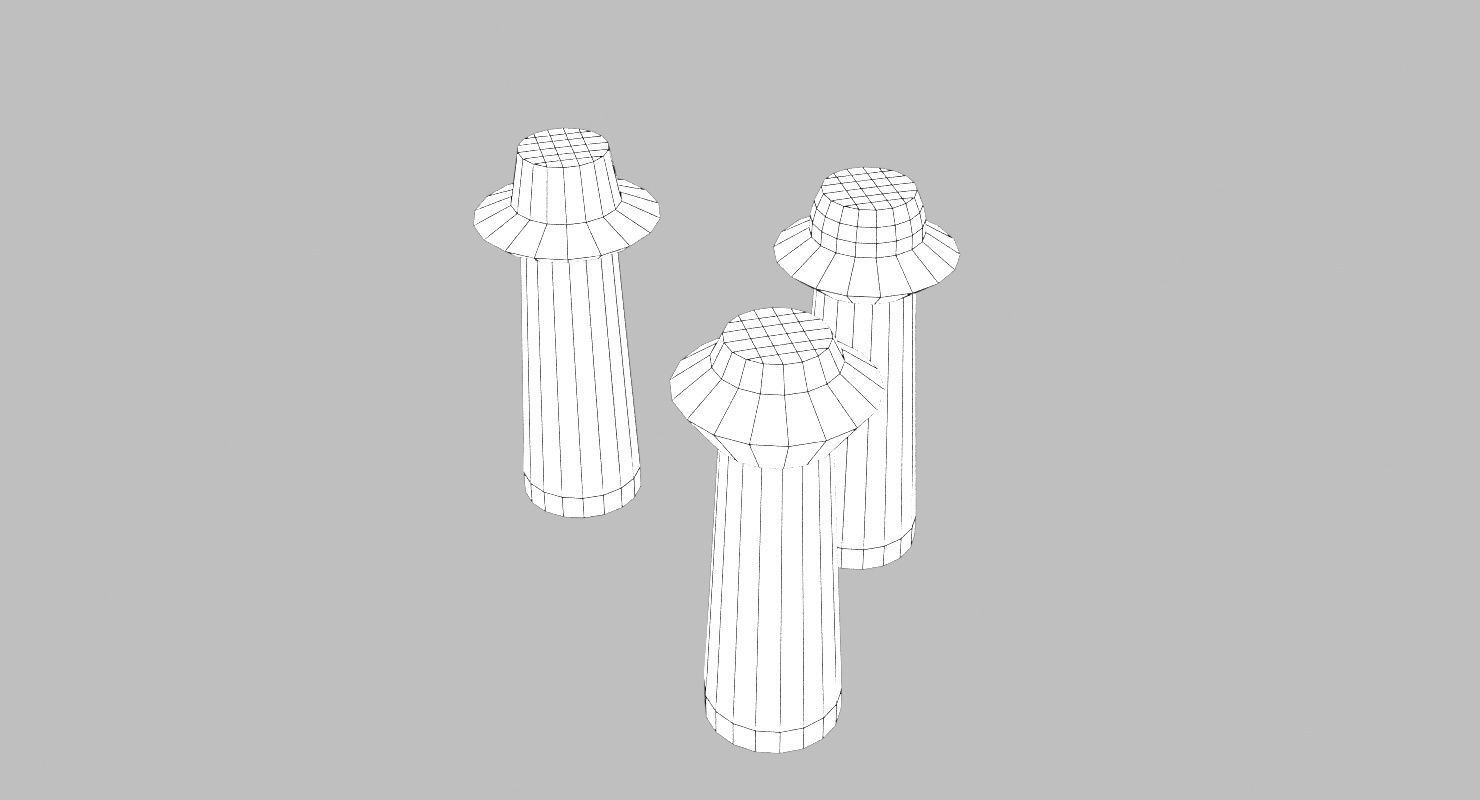 Salt and Pepper Glass Shaker Low-poly 3D model_10