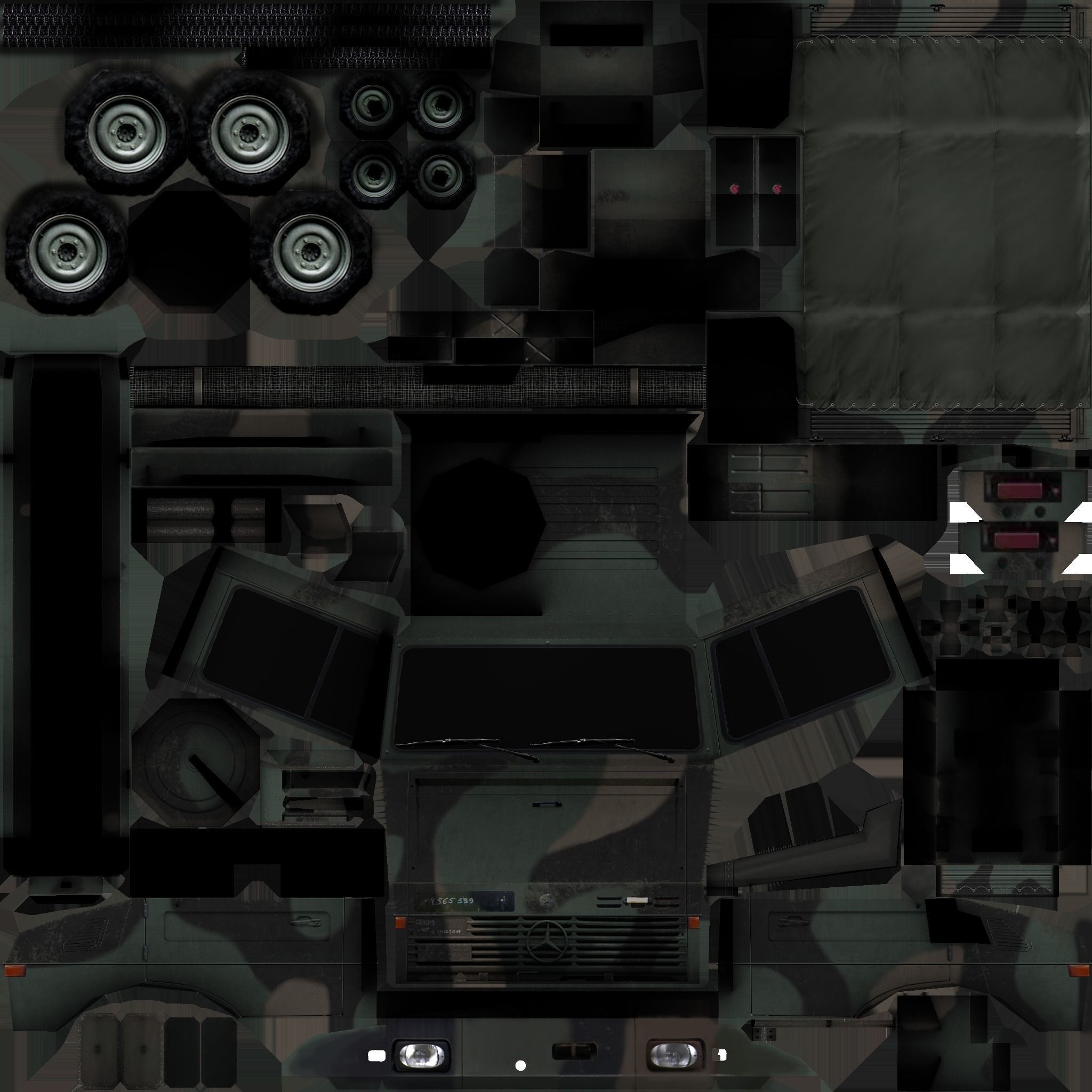 UNIMOG U1300L Free low-poly 3D model_6