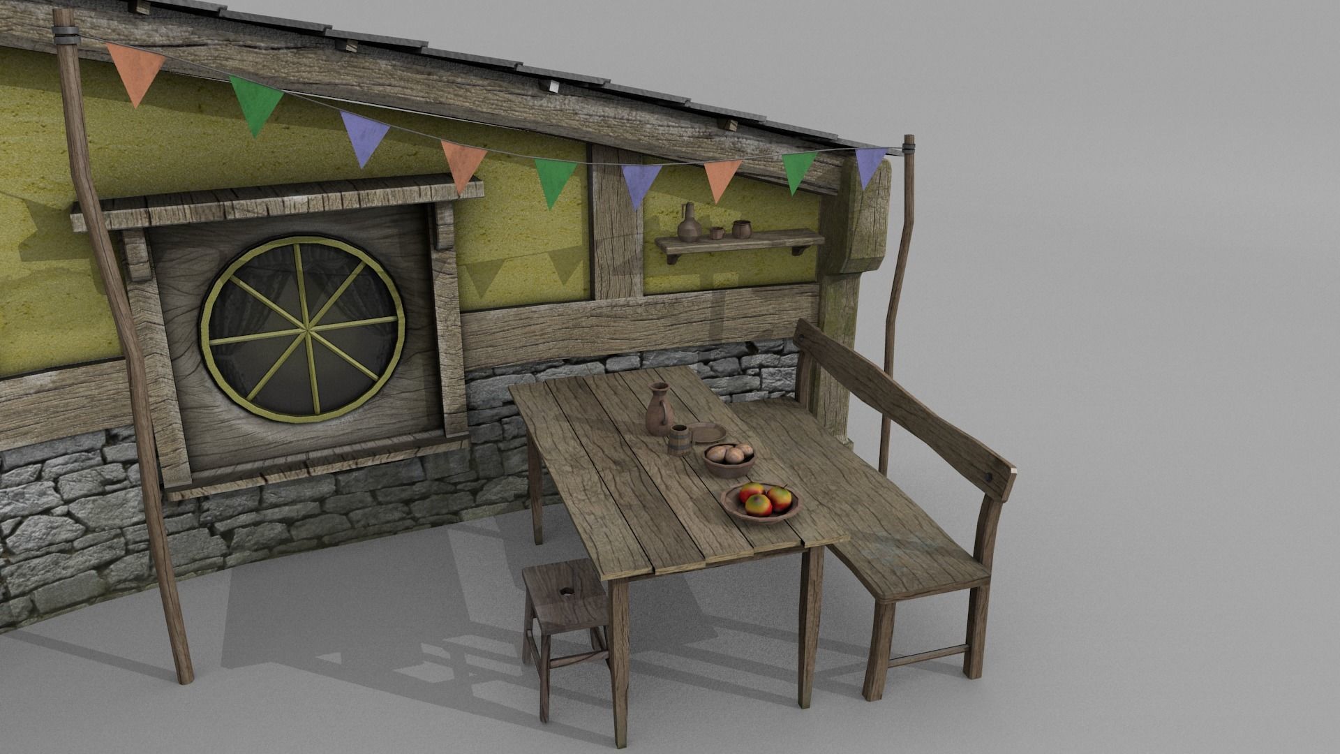 Halfling Home 2 Low-poly 3D model_4