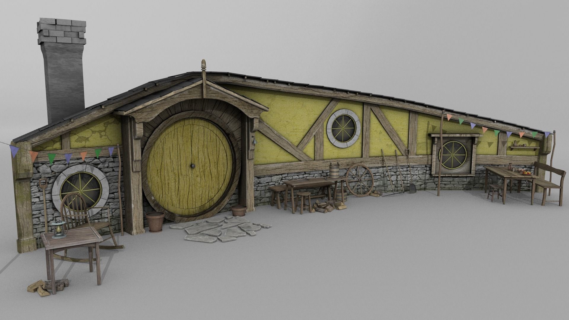 Halfling Home 2 Low-poly 3D model_10
