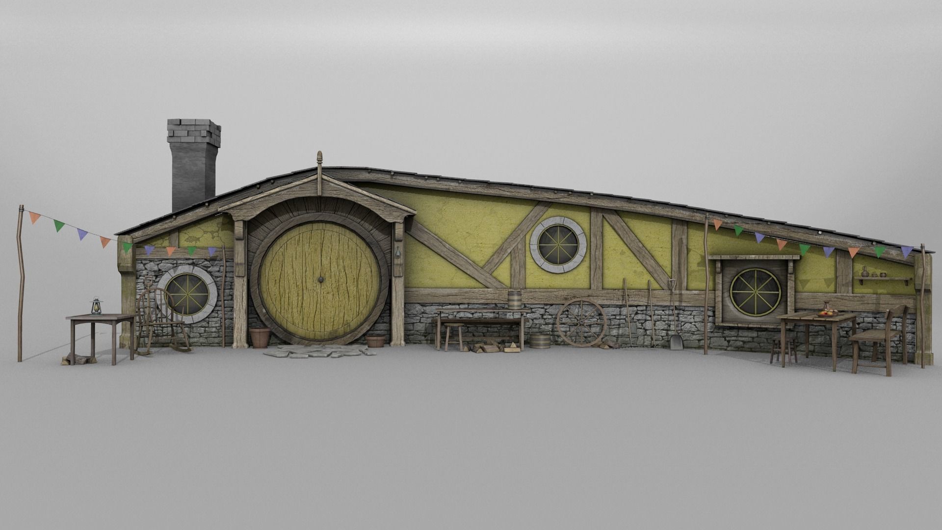 Halfling Home 2 Low-poly 3D model_6