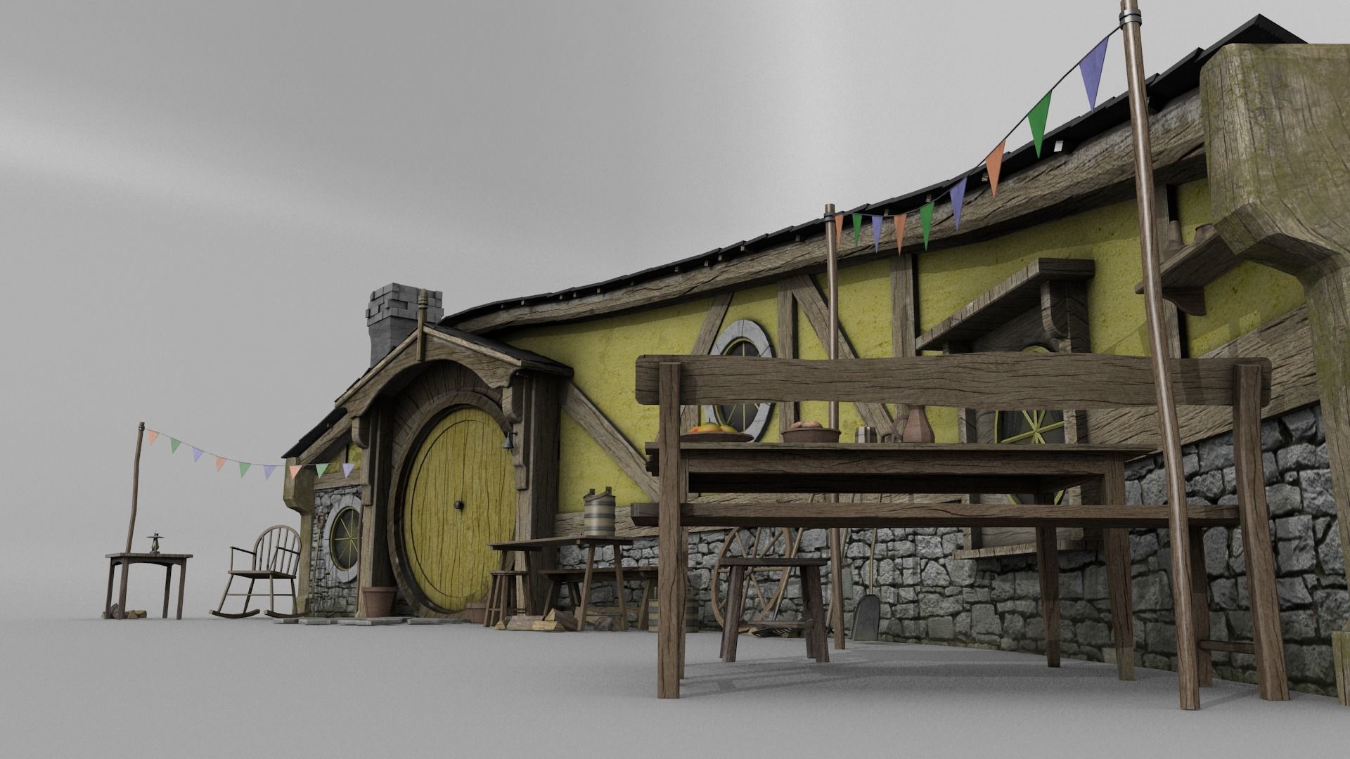 Halfling Home 2 Low-poly 3D model_1