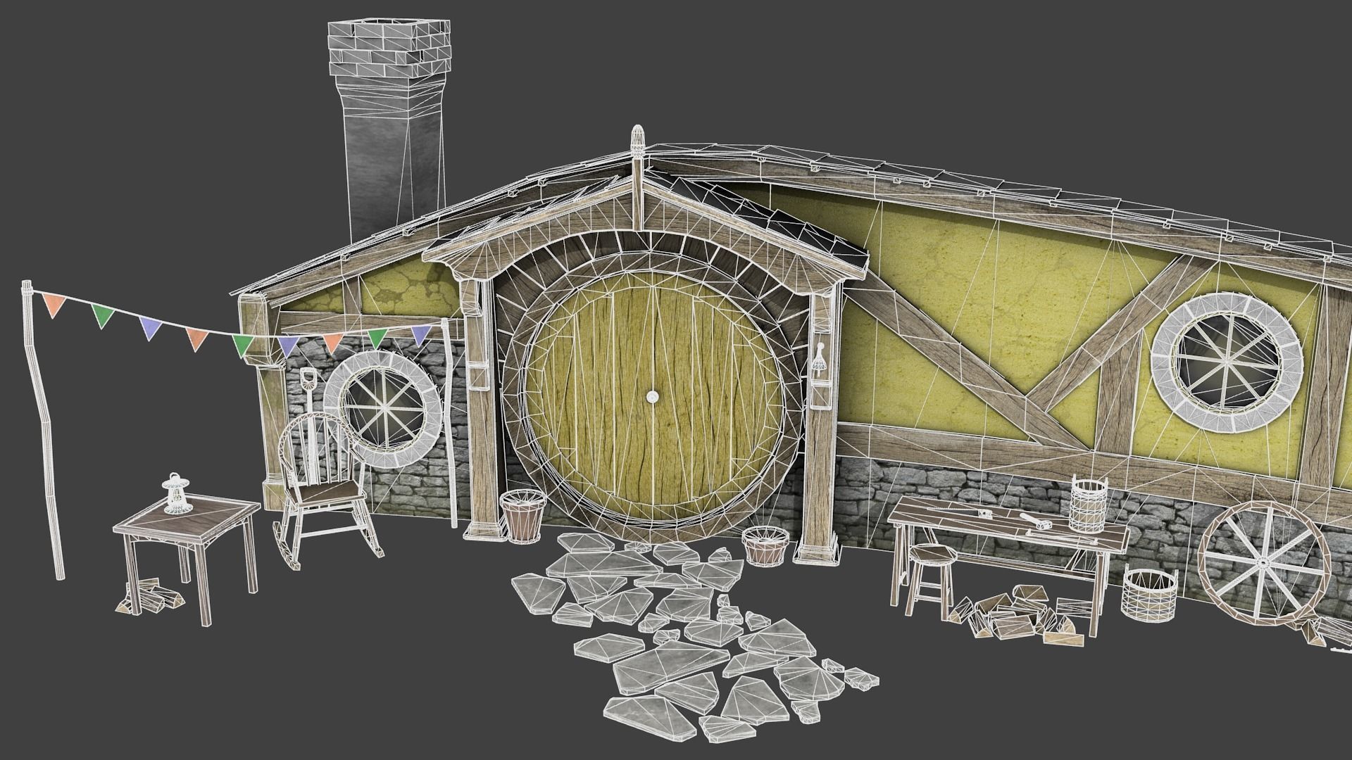 Halfling Home 2 Low-poly 3D model_11