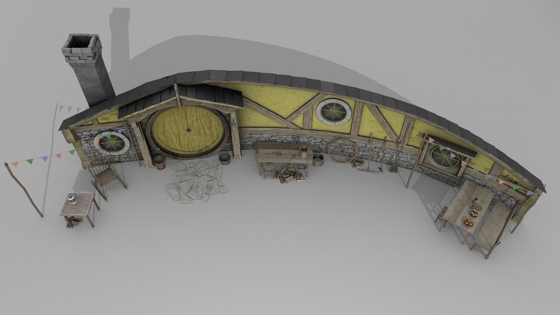 Halfling Home 2 Low-poly 3D model_5