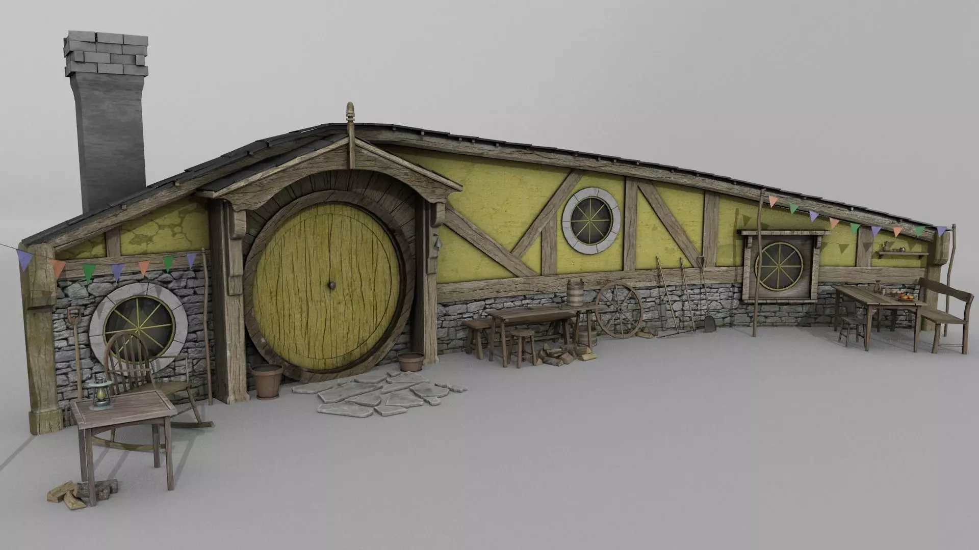 Halfling Home 2 Low-poly 3D model_0