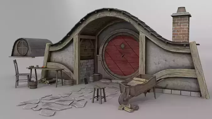 Halfling Home 3 Low-poly 3D model
