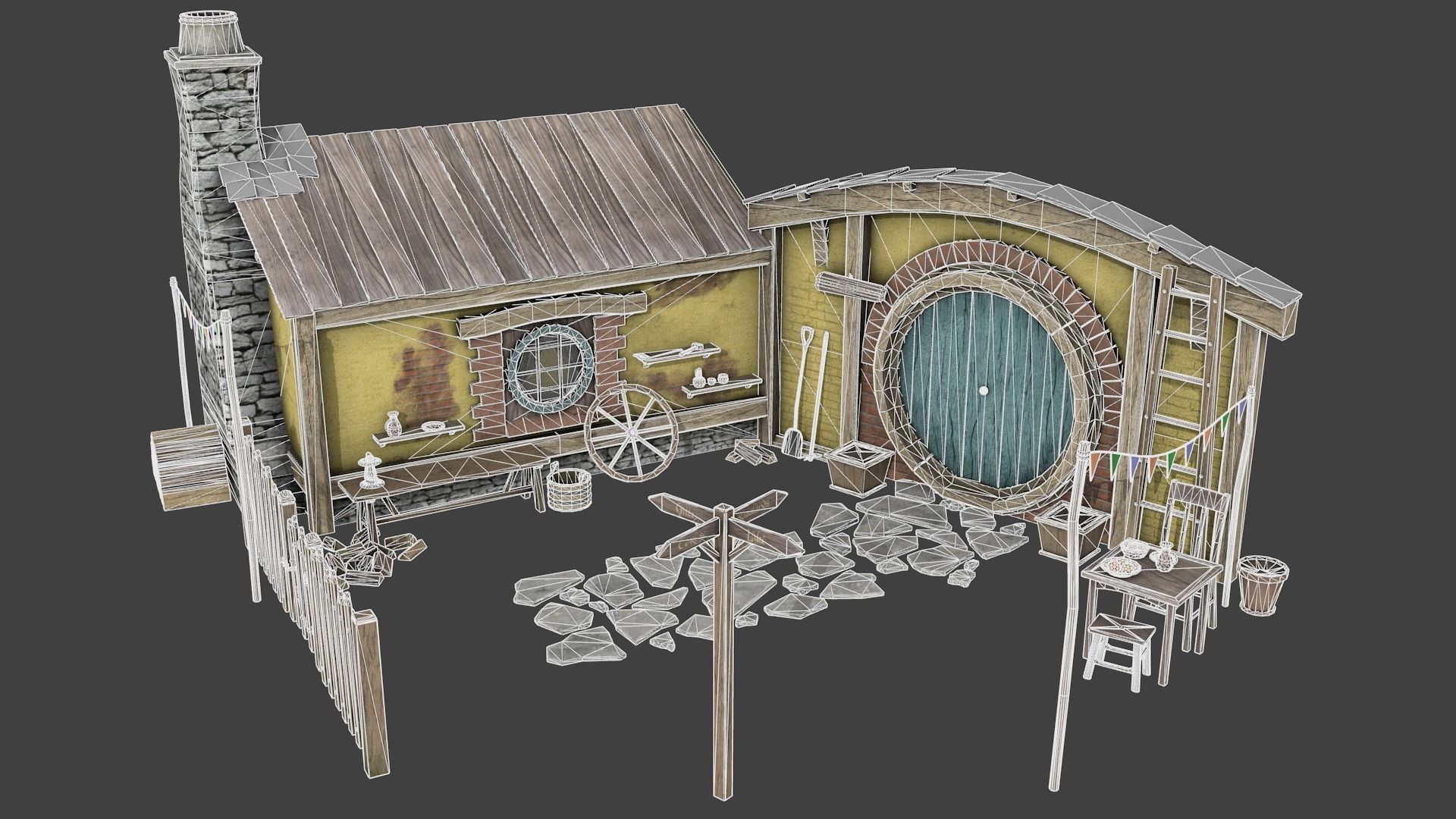 Halfling Home 4 Low-poly 3D model_9