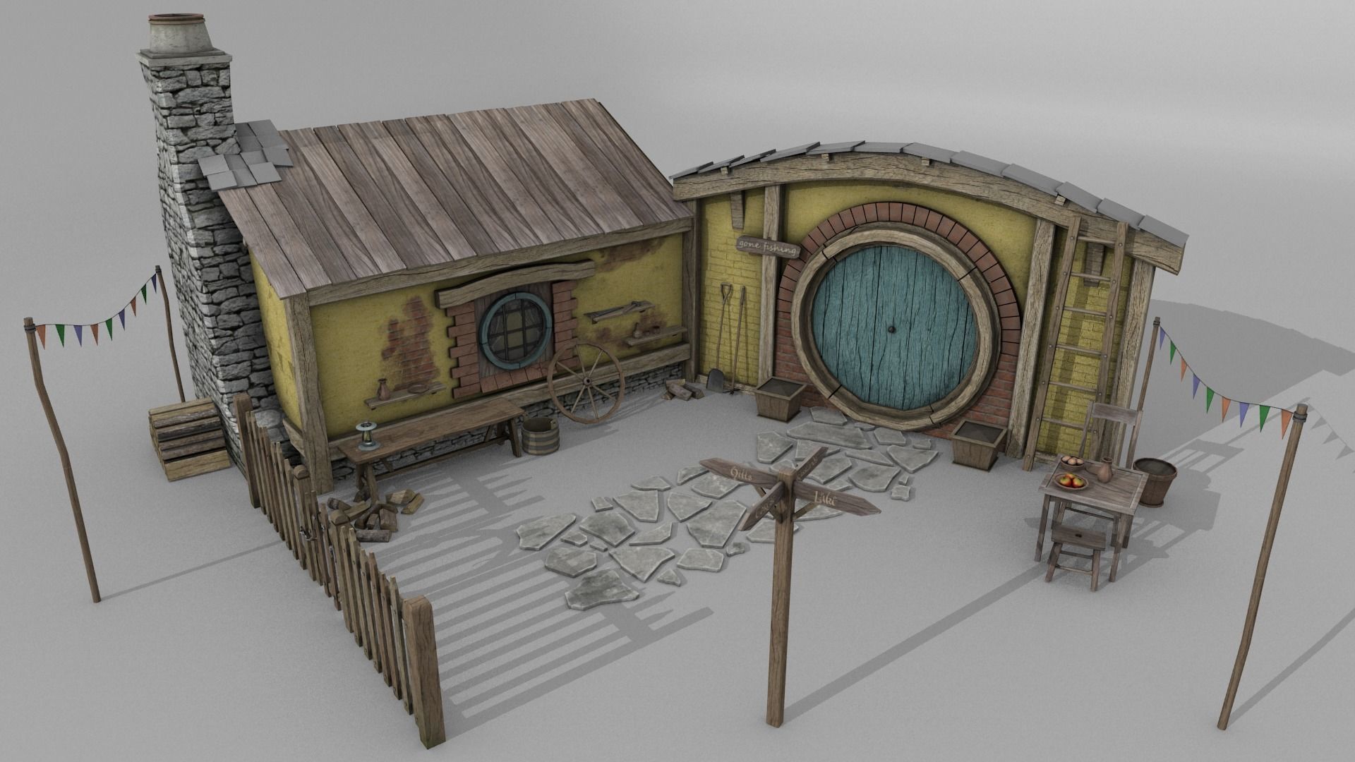 Halfling Home 4 Low-poly 3D model_8